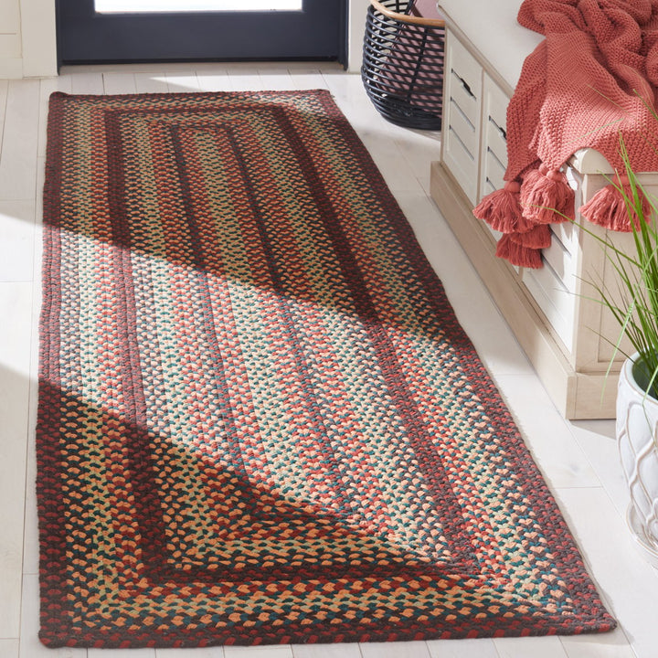 SAFAVIEH Braided BRD651Z Handwoven Brown / Rust Rug Image 3