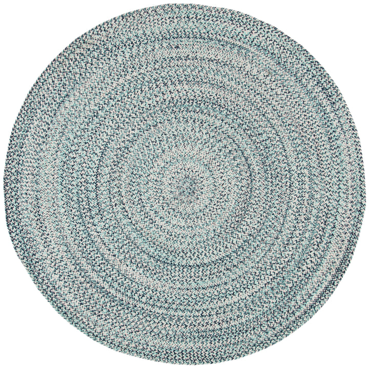 SAFAVIEH Braided BRD701J Handwoven Aqua / Ivory Rug Image 4