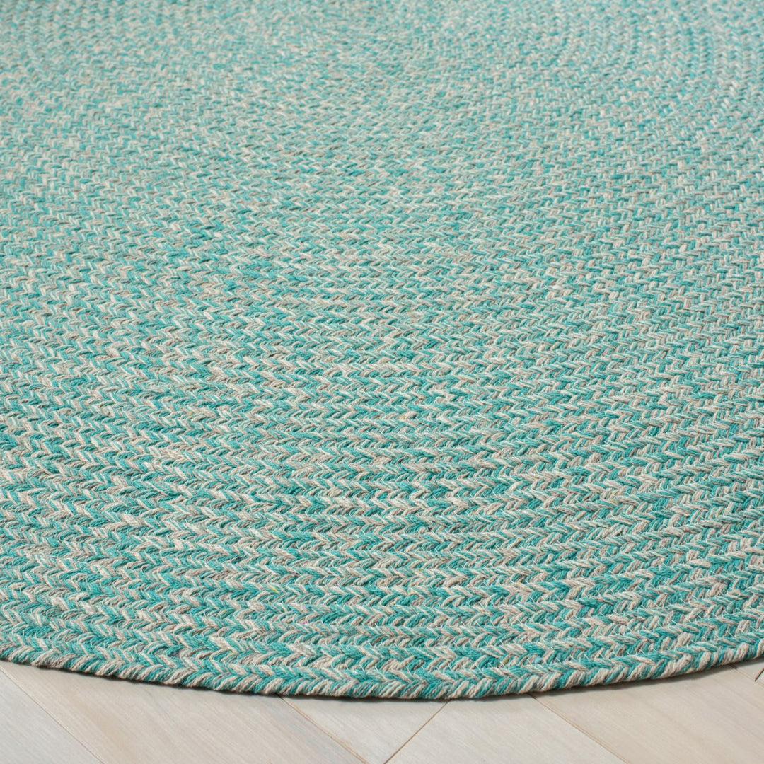 SAFAVIEH Braided BRD701Y Handwoven Teal / Ivory Rug Image 3