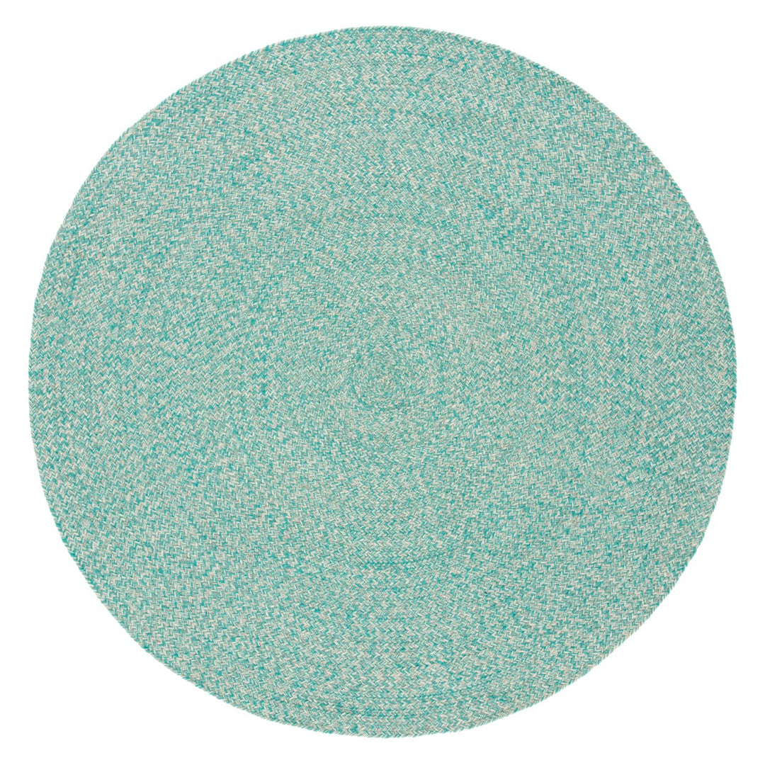 SAFAVIEH Braided BRD701Y Handwoven Teal / Ivory Rug Image 1