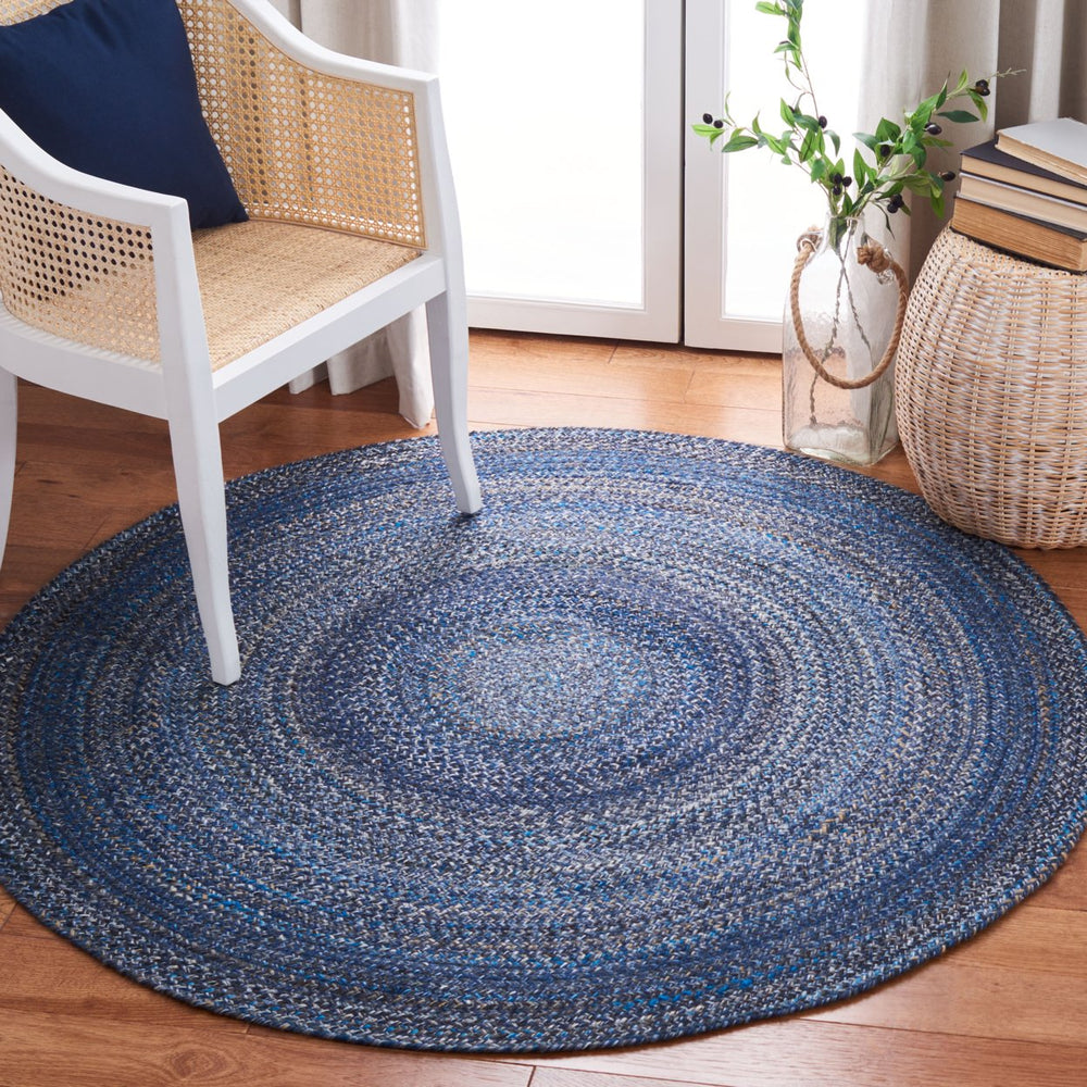 SAFAVIEH Braided Collection BRD851N Handwoven Navy Rug Image 2