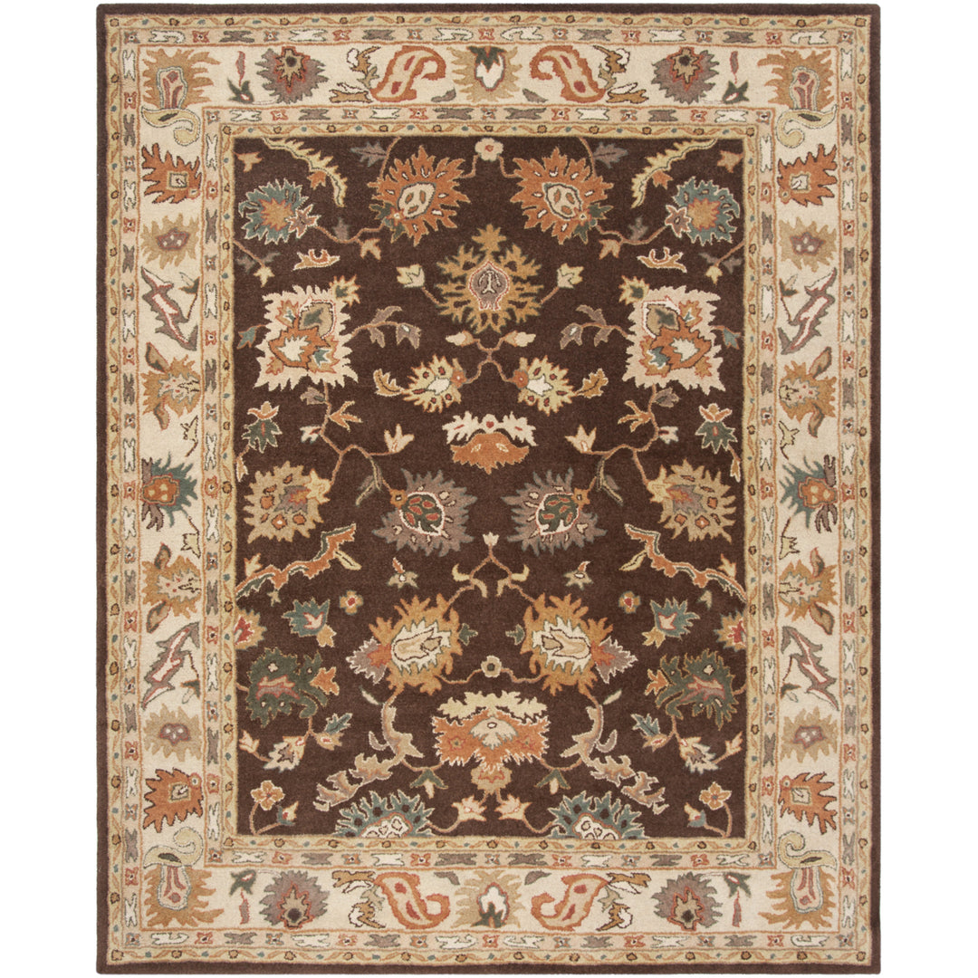 SAFAVIEH Bergama BRG136B Handmade Brown / Ivory Rug Image 1