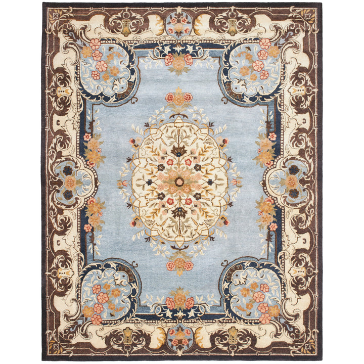 SAFAVIEH Bergama BRG141A Handmade Light Blue / Ivory Rug Image 1