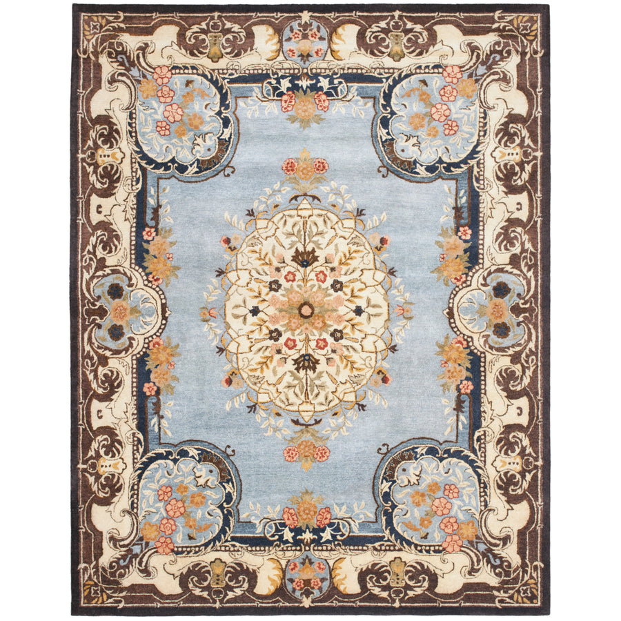 SAFAVIEH Bergama BRG141A Handmade Light Blue / Ivory Rug Image 1