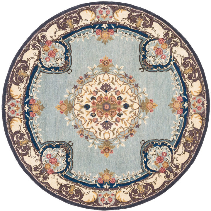 SAFAVIEH Bergama BRG141A Handmade Light Blue / Ivory Rug Image 1