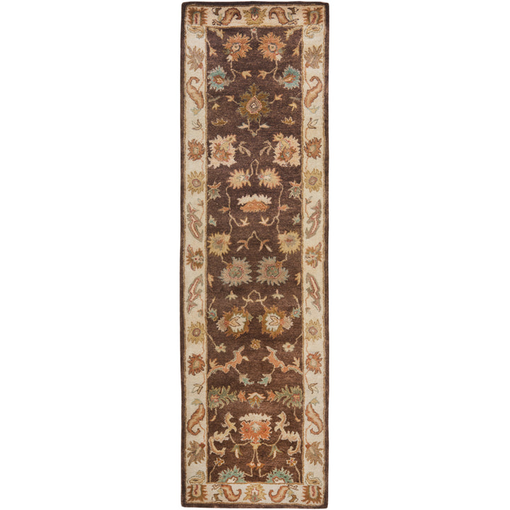 SAFAVIEH Bergama BRG136B Handmade Brown / Ivory Rug Image 5