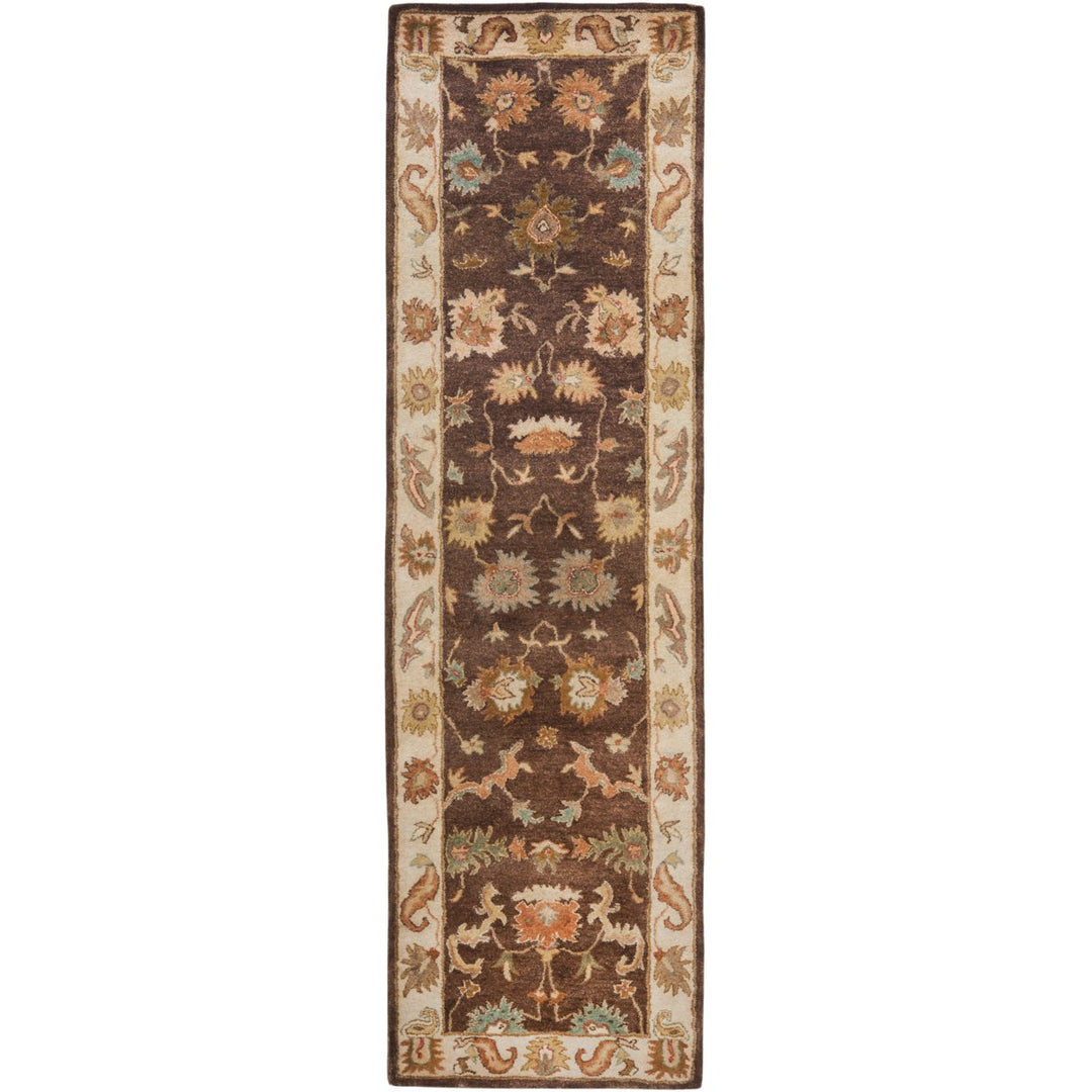 SAFAVIEH Bergama BRG136B Handmade Brown / Ivory Rug Image 1