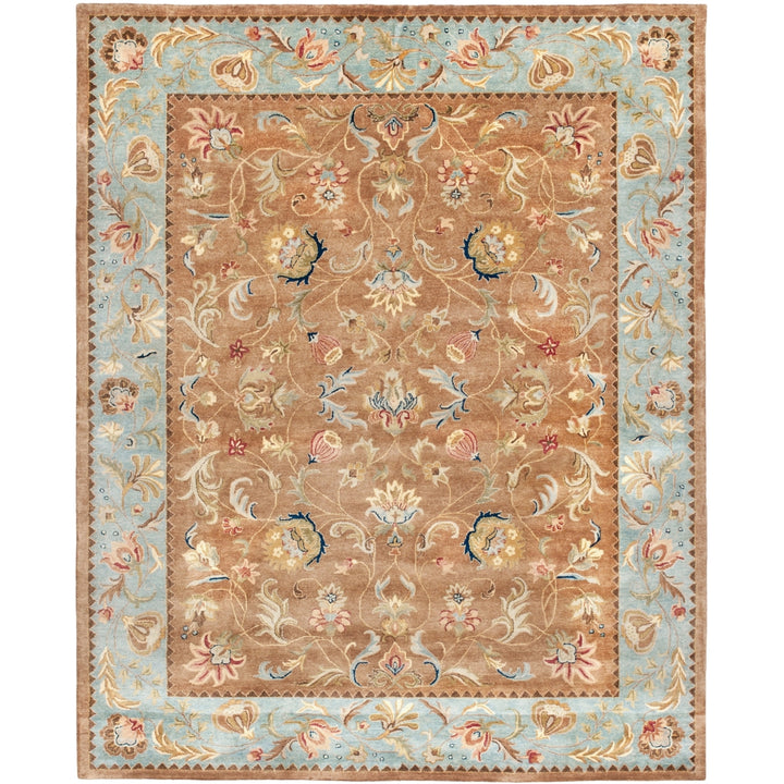 SAFAVIEH Bergama BRG161A Handmade Brown / Blue Rug Image 1