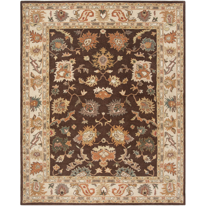 SAFAVIEH Bergama BRG136B Handmade Brown / Ivory Rug Image 7