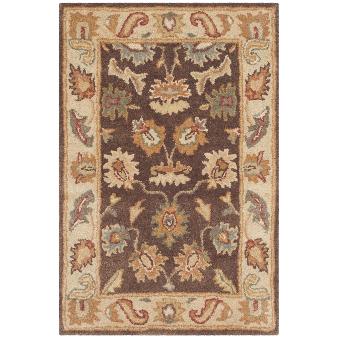 SAFAVIEH Bergama BRG136B Handmade Brown / Ivory Rug Image 8