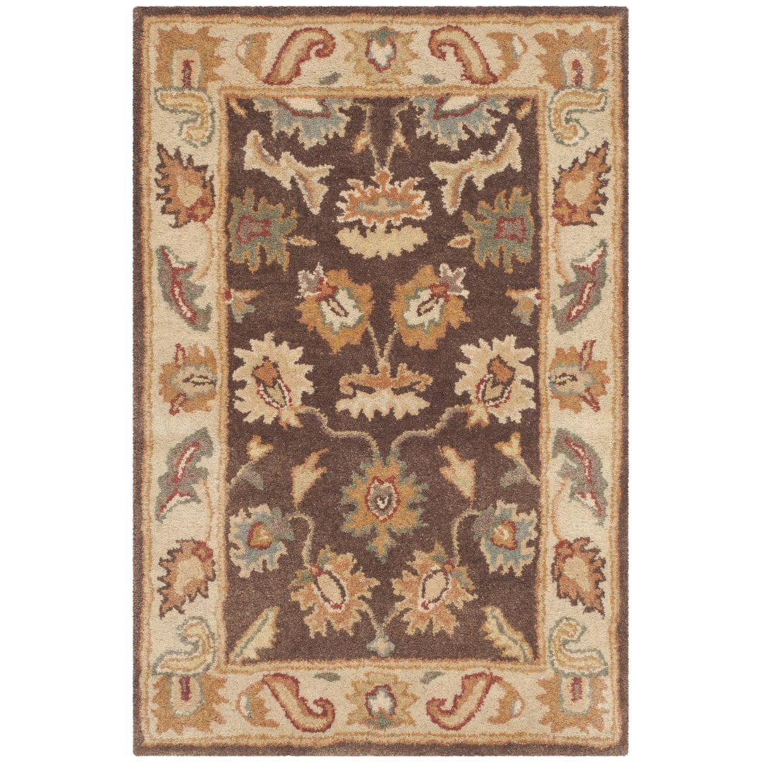 SAFAVIEH Bergama BRG136B Handmade Brown / Ivory Rug Image 1