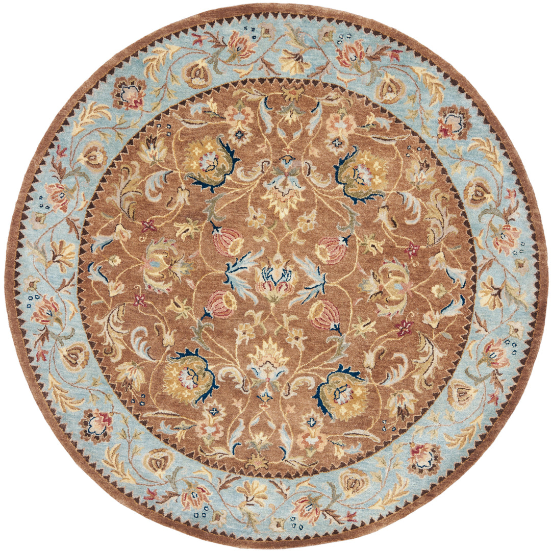 SAFAVIEH Bergama BRG161A Handmade Brown / Blue Rug Image 4