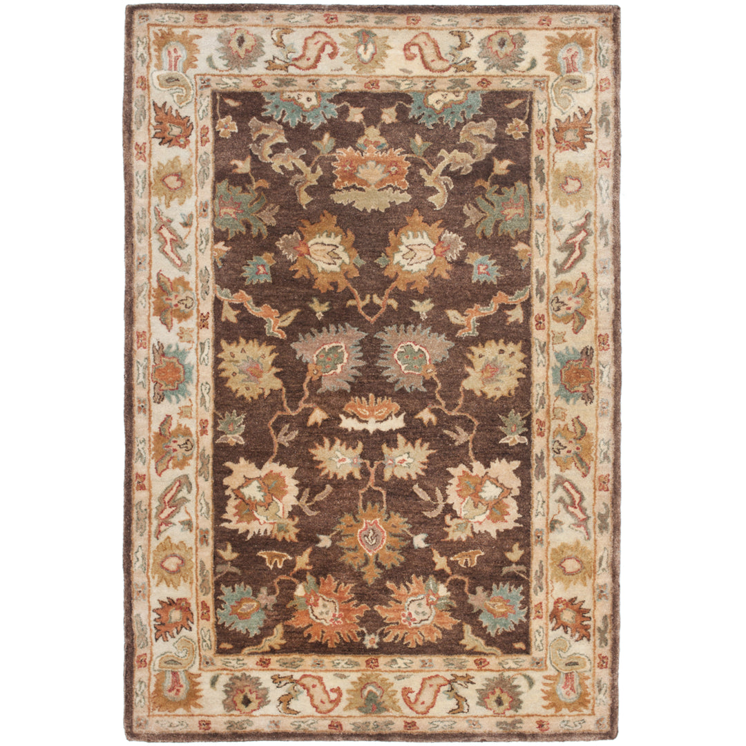 SAFAVIEH Bergama BRG136B Handmade Brown / Ivory Rug Image 9