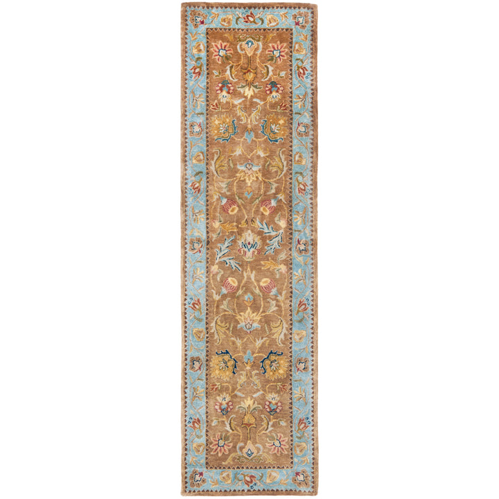 SAFAVIEH Bergama BRG161A Handmade Brown / Blue Rug Image 5