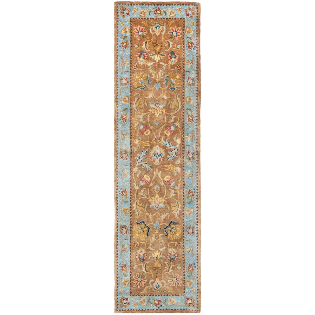 SAFAVIEH Bergama BRG161A Handmade Brown / Blue Rug Image 1