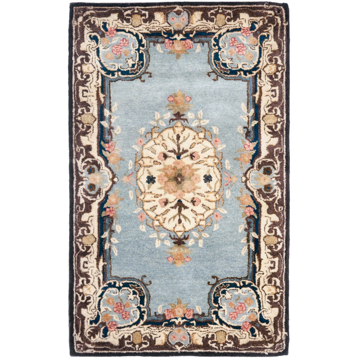 SAFAVIEH Bergama BRG141A Handmade Light Blue / Ivory Rug Image 9