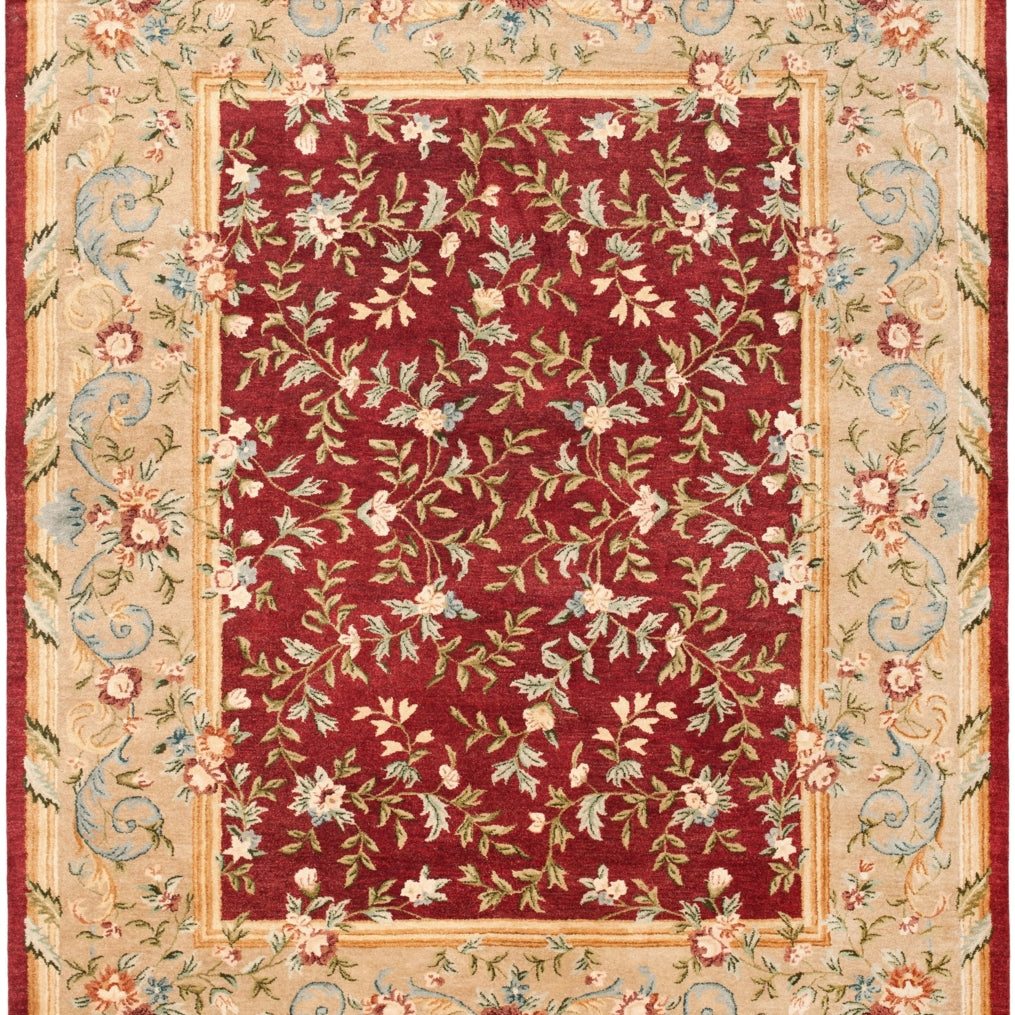 SAFAVIEH Bergama BRG164A Handmade Red / Dark Beige Rug Image 1