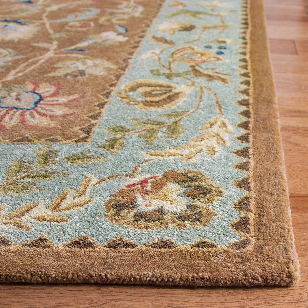 SAFAVIEH Bergama BRG161A Handmade Brown / Blue Rug Image 6