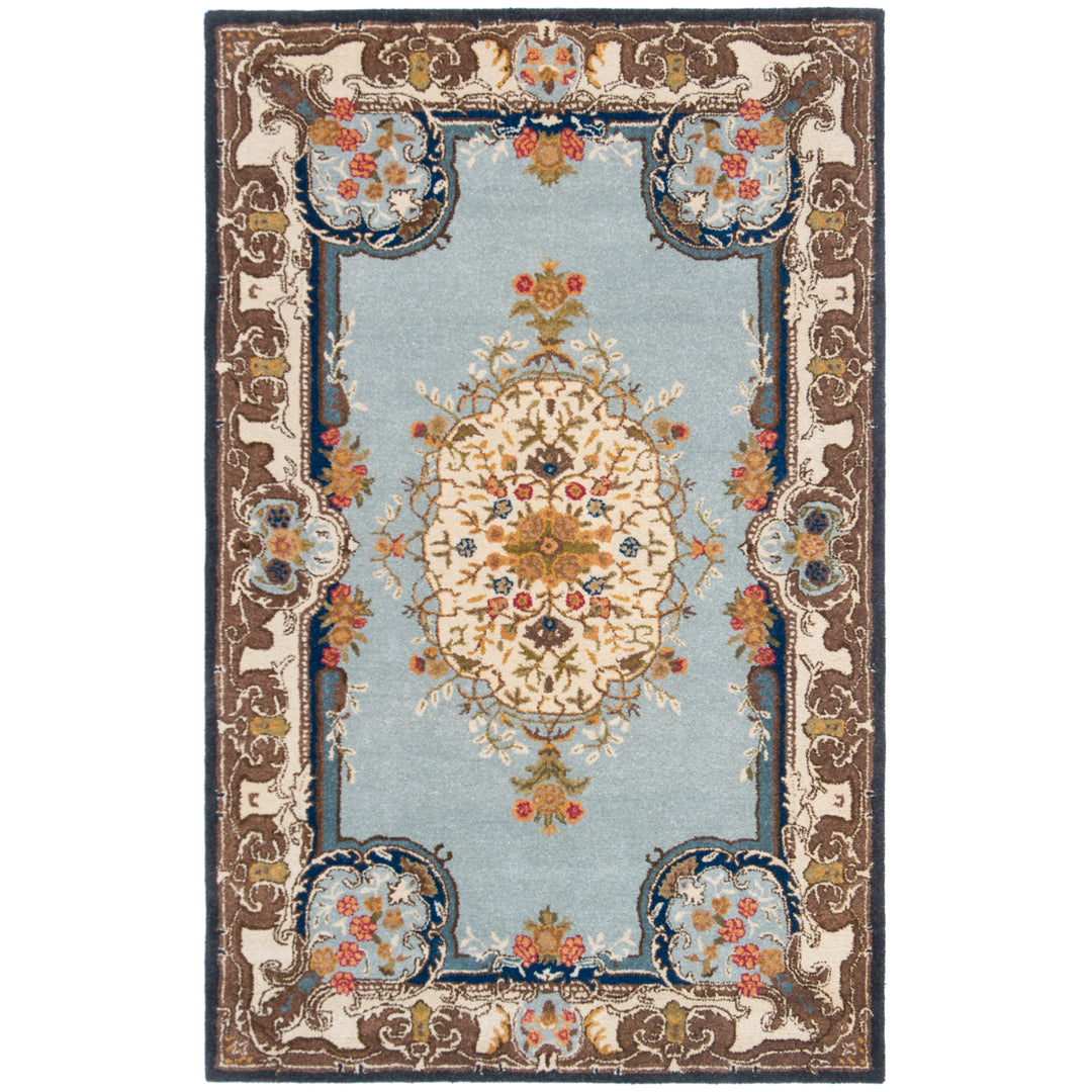 SAFAVIEH Bergama BRG141A Handmade Light Blue / Ivory Rug Image 10