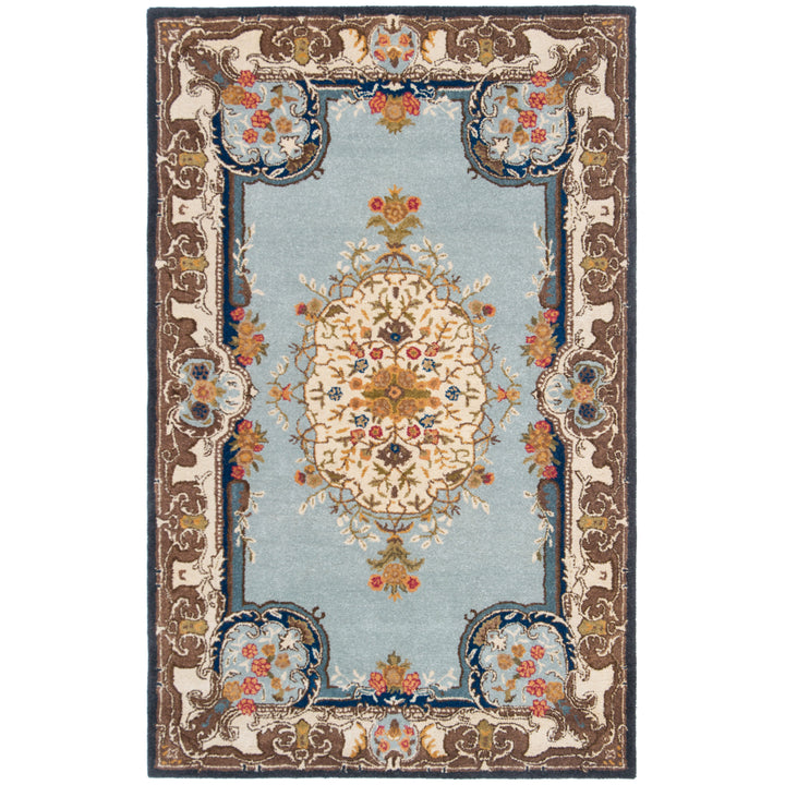 SAFAVIEH Bergama BRG141A Handmade Light Blue / Ivory Rug Image 10