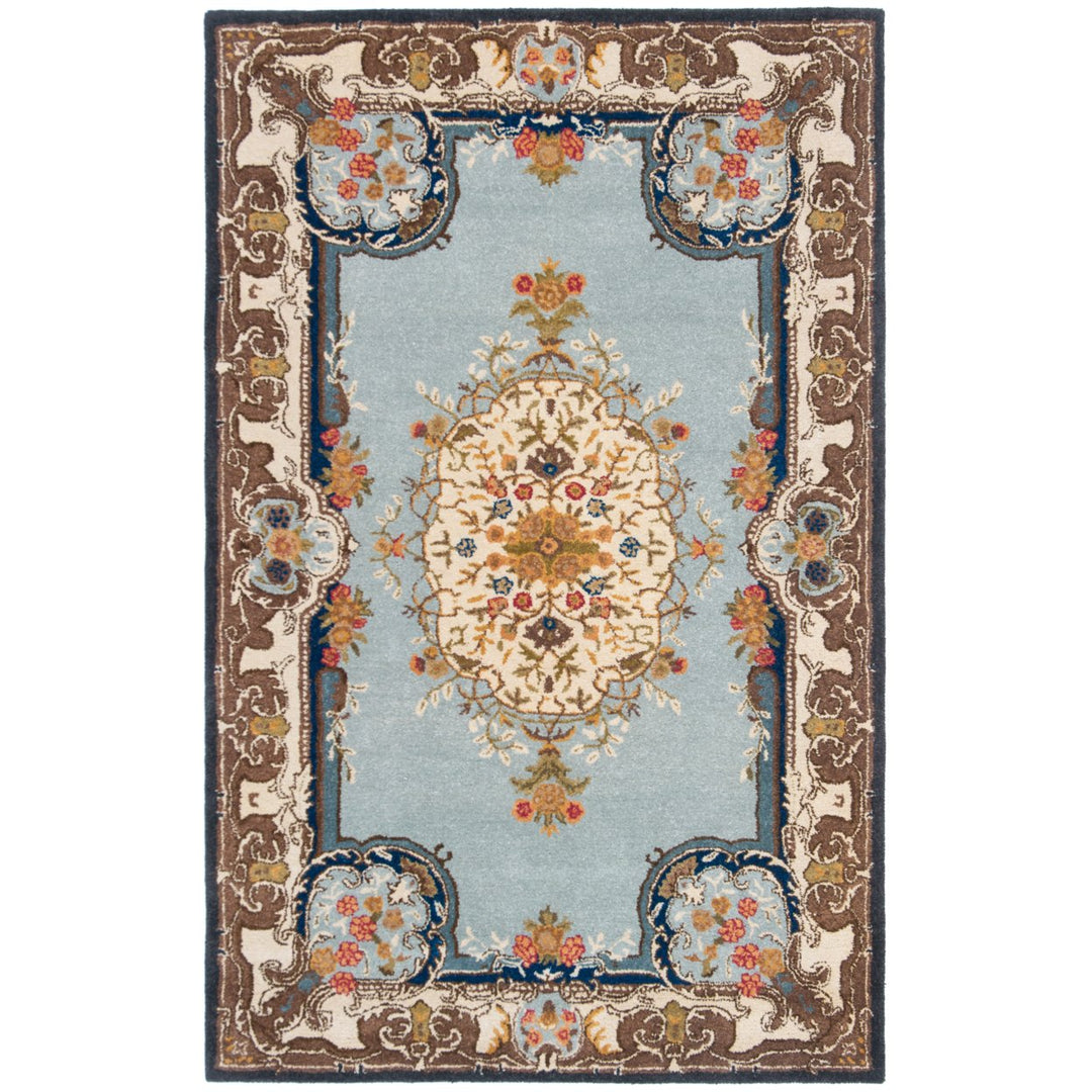 SAFAVIEH Bergama BRG141A Handmade Light Blue / Ivory Rug Image 1