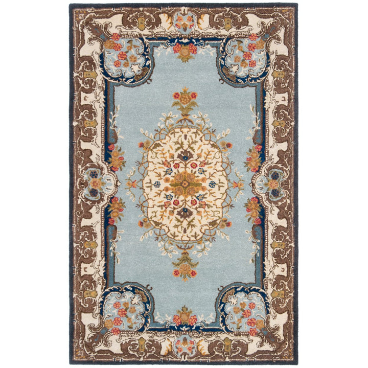 SAFAVIEH Bergama BRG141A Handmade Light Blue / Ivory Rug Image 1