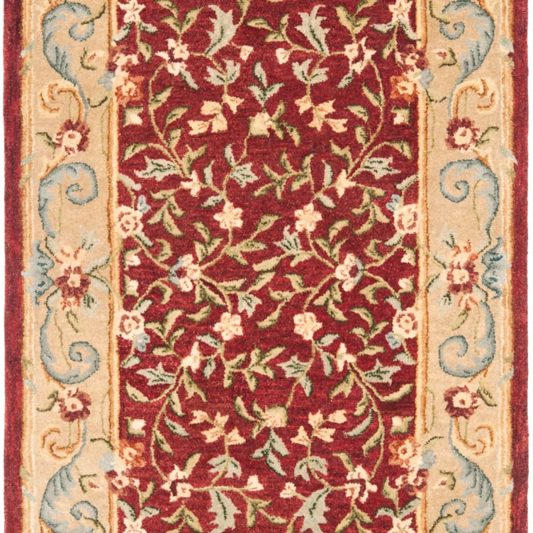 SAFAVIEH Bergama BRG164A Handmade Red / Dark Beige Rug Image 1