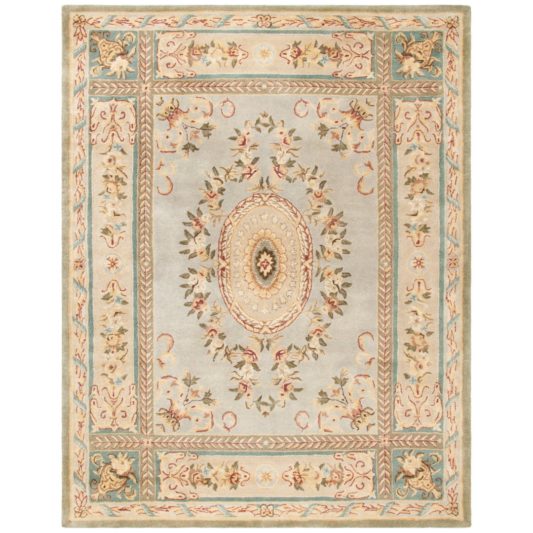 SAFAVIEH Bergama BRG174A Handmade Light Blue / Ivory Rug Image 1