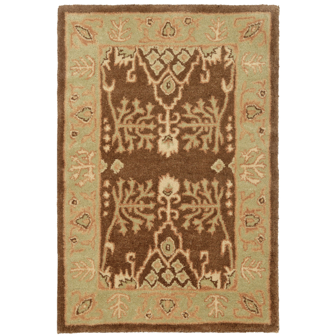 SAFAVIEH Bergama BRG190B Handmade Brown / Green Rug Image 3