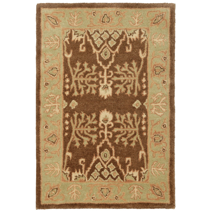 SAFAVIEH Bergama BRG190B Handmade Brown / Green Rug Image 3