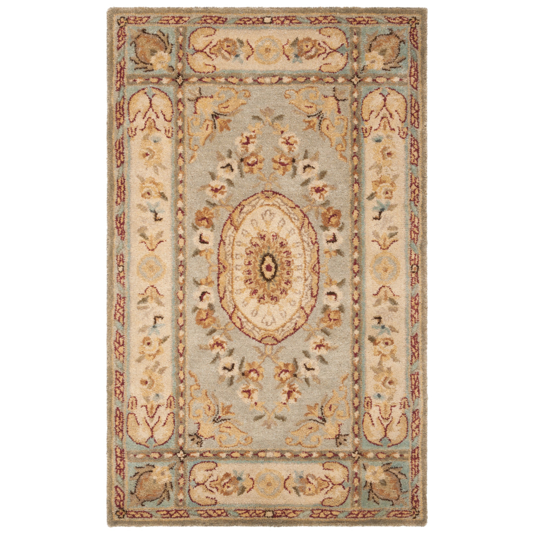 SAFAVIEH Bergama BRG174A Handmade Light Blue / Ivory Rug Image 5