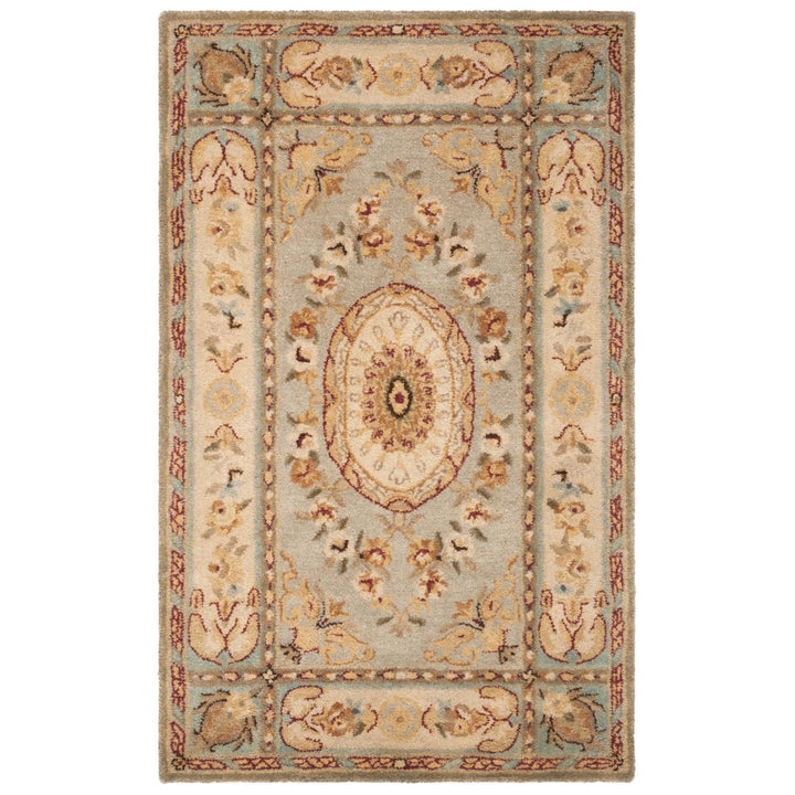 SAFAVIEH Bergama BRG174A Handmade Light Blue / Ivory Rug Image 1