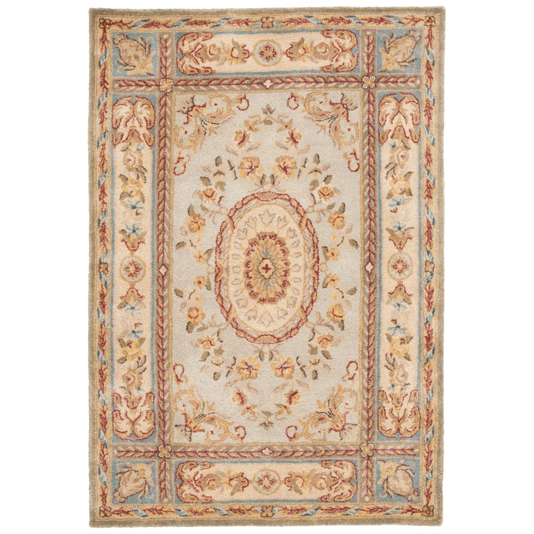 SAFAVIEH Bergama BRG174A Handmade Light Blue / Ivory Rug Image 6