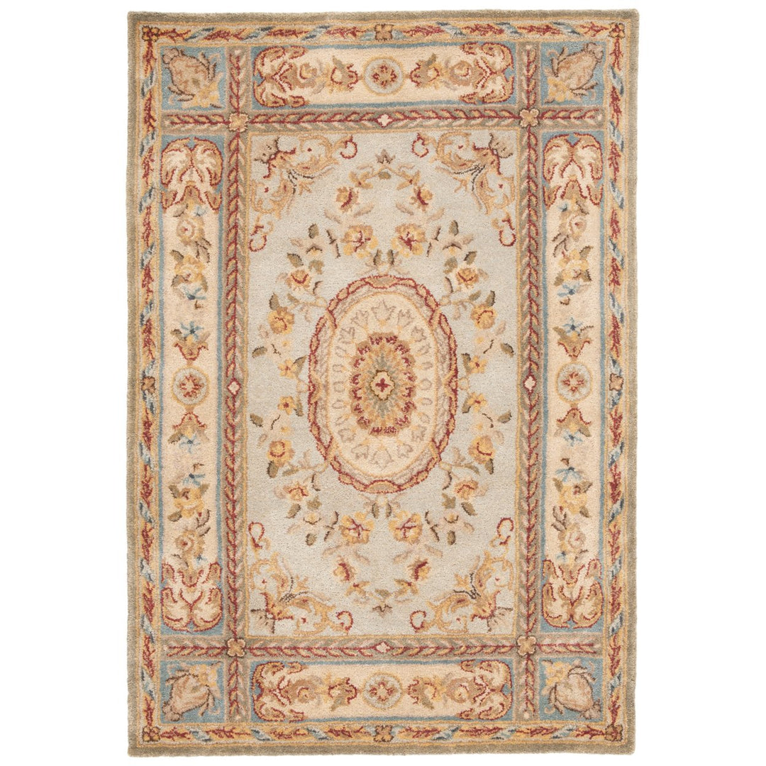 SAFAVIEH Bergama BRG174A Handmade Light Blue / Ivory Rug Image 1