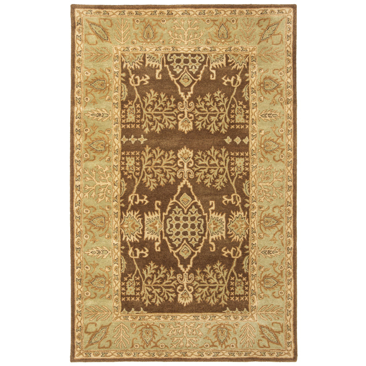 SAFAVIEH Bergama BRG190B Handmade Brown / Green Rug Image 6