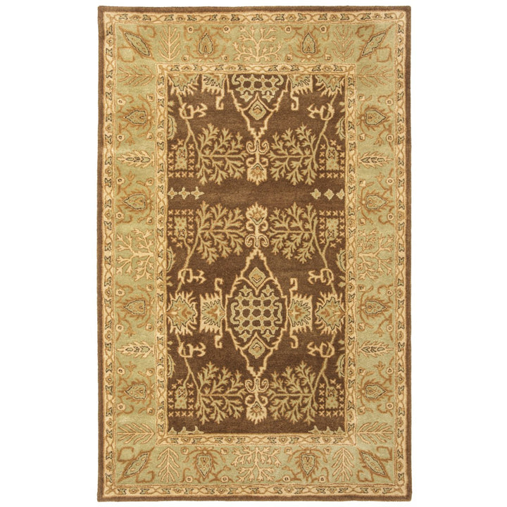 SAFAVIEH Bergama BRG190B Handmade Brown / Green Rug Image 1