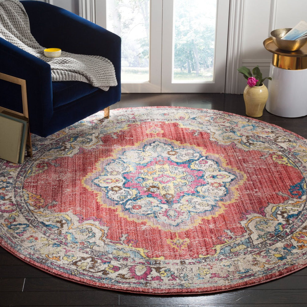 SAFAVIEH Bristol Collection BTL343B Rose / Light Grey Rug Image 2