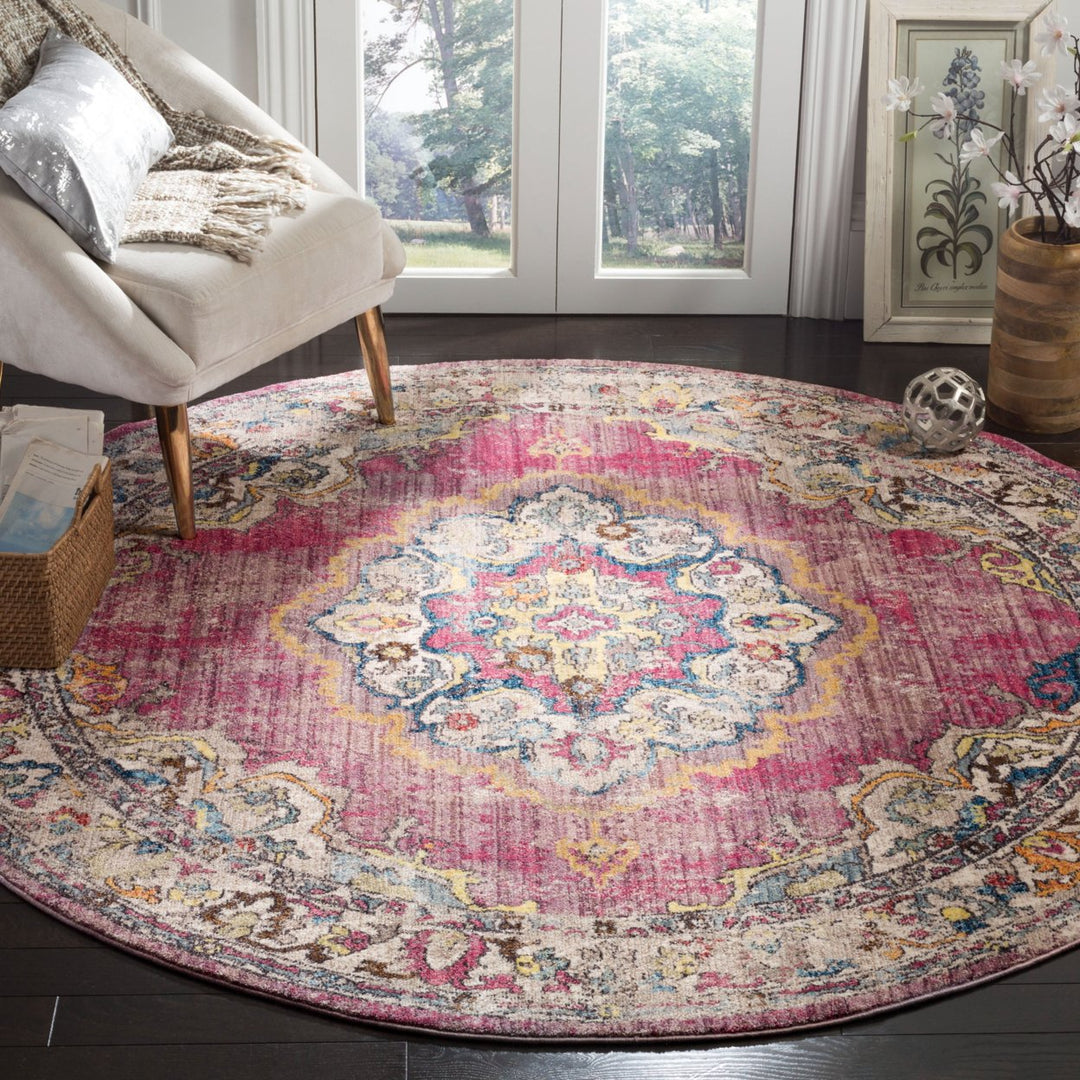 SAFAVIEH Bristol BTL343R Fuchsia / Light Grey Rug Image 2