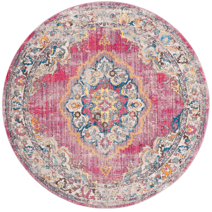 SAFAVIEH Bristol BTL343R Fuchsia / Light Grey Rug Image 4