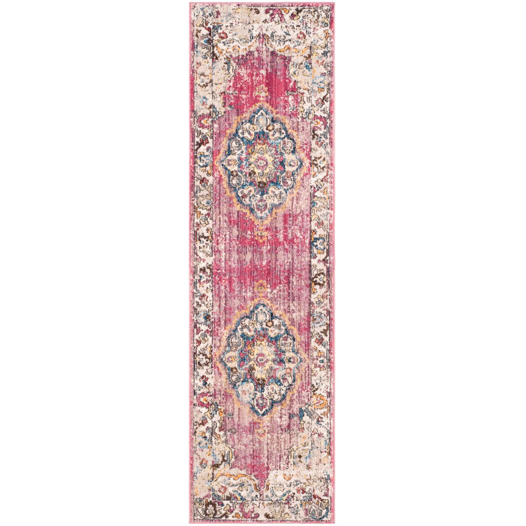 SAFAVIEH Bristol BTL343R Fuchsia / Light Grey Rug Image 5