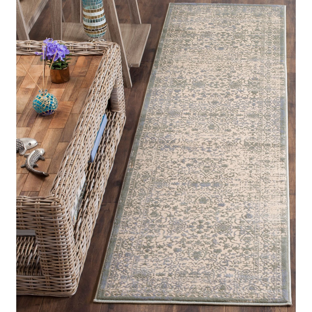 SAFAVIEH Brilliance Collection BRL504A Cream / Sage Rug Image 2