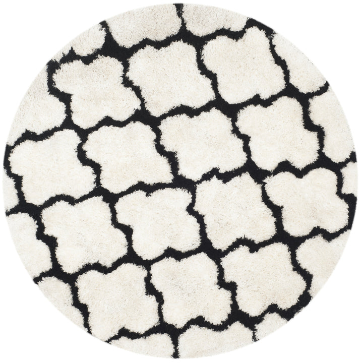 SAFAVIEH Barcelona Shag BSG319C Handmade Ivory /Black Rug Image 4