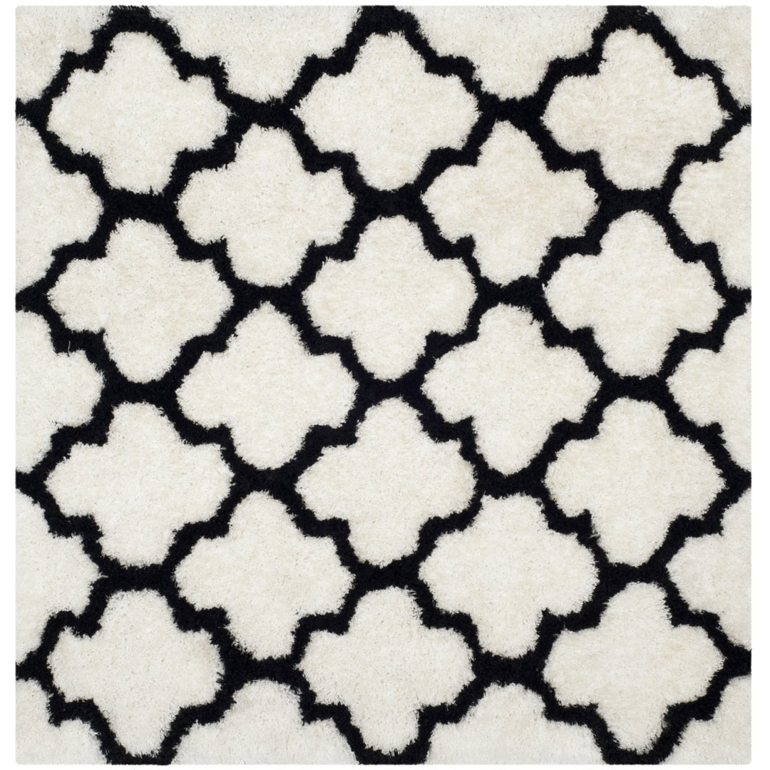 SAFAVIEH Barcelona Shag BSG319C Handmade Ivory /Black Rug Image 6