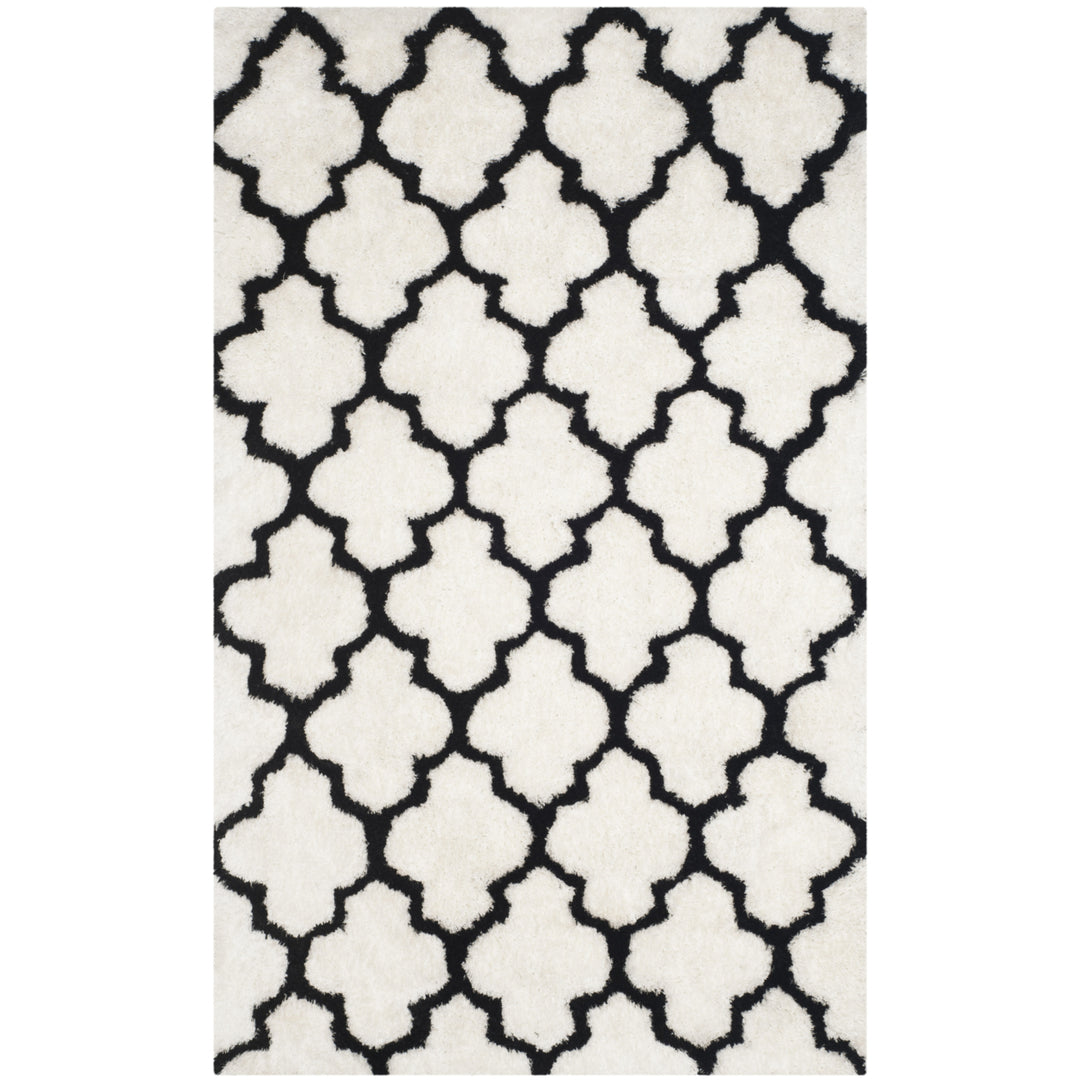 SAFAVIEH Barcelona Shag BSG319C Handmade Ivory /Black Rug Image 10