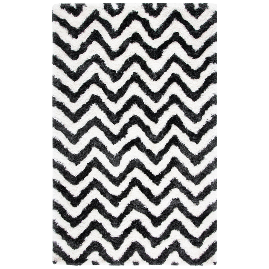 SAFAVIEH Barcelona Shag BSG320D Graphite / Ivory Rug Image 1