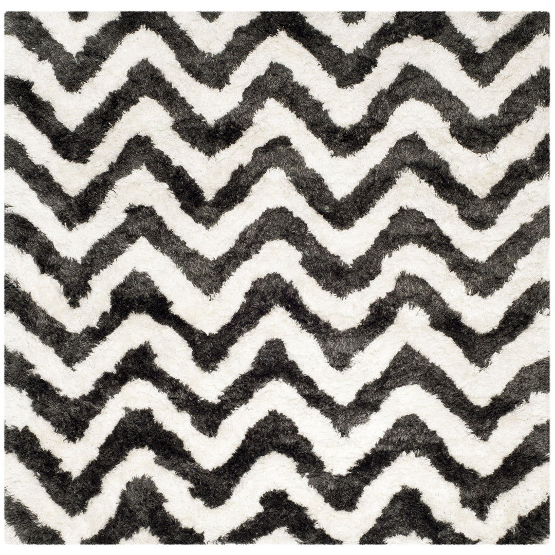 SAFAVIEH Barcelona Shag BSG320D Graphite / Ivory Rug Image 6