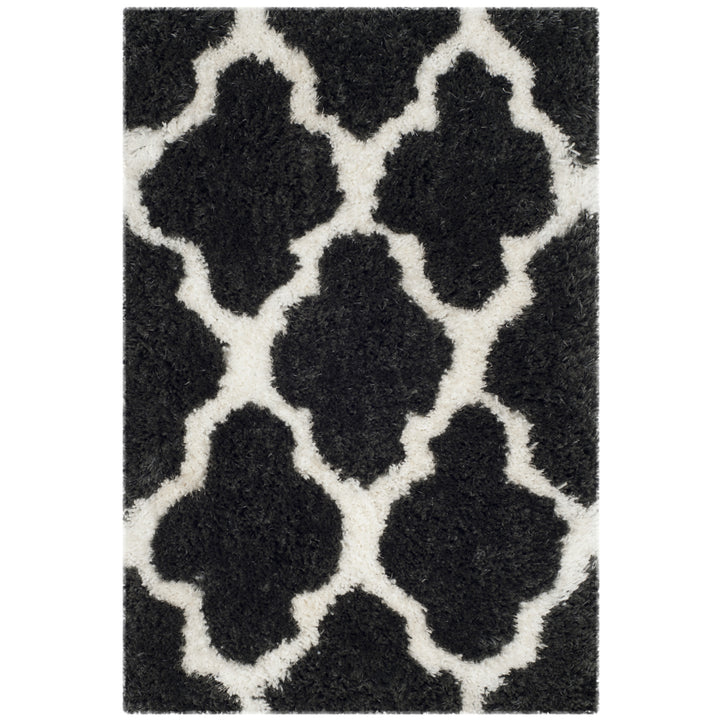 SAFAVIEH Barcelona Shag BSG319D Graphite / Ivory Rug Image 10