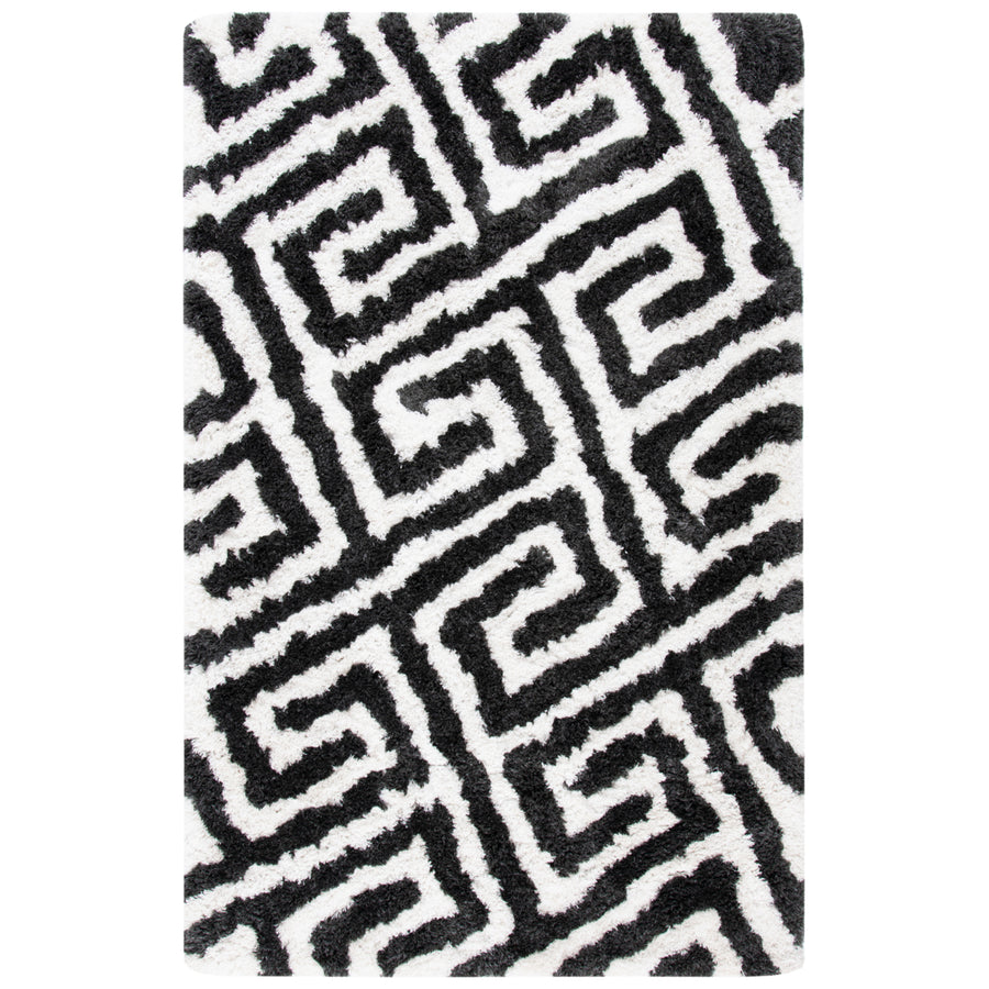 SAFAVIEH Barcelona Shag BSG323D Graphite / Ivory Rug Image 1