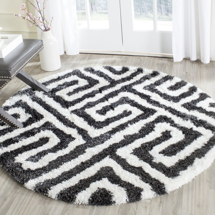 SAFAVIEH Barcelona Shag BSG323D Graphite / Ivory Rug Image 2