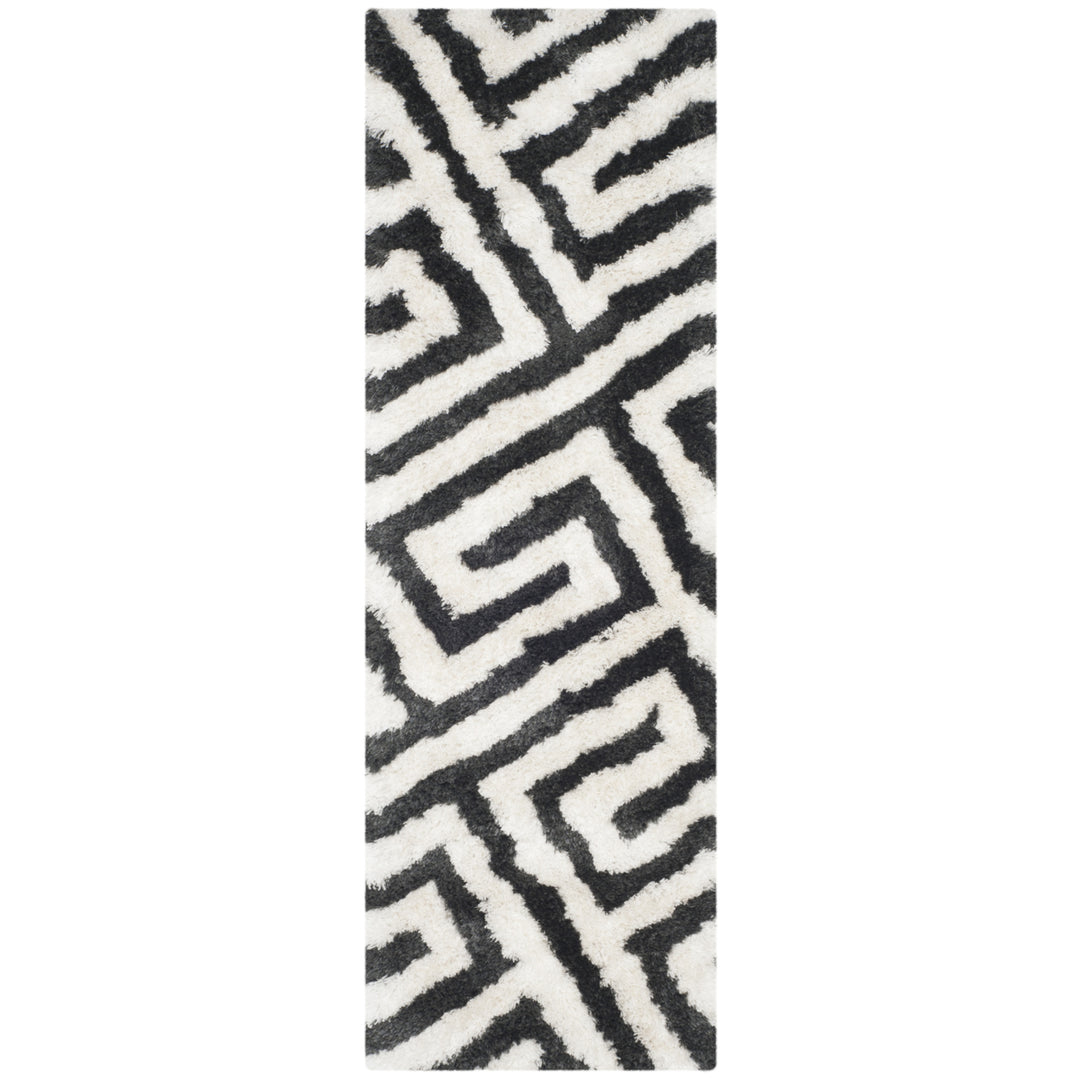 SAFAVIEH Barcelona Shag BSG323D Graphite / Ivory Rug Image 5